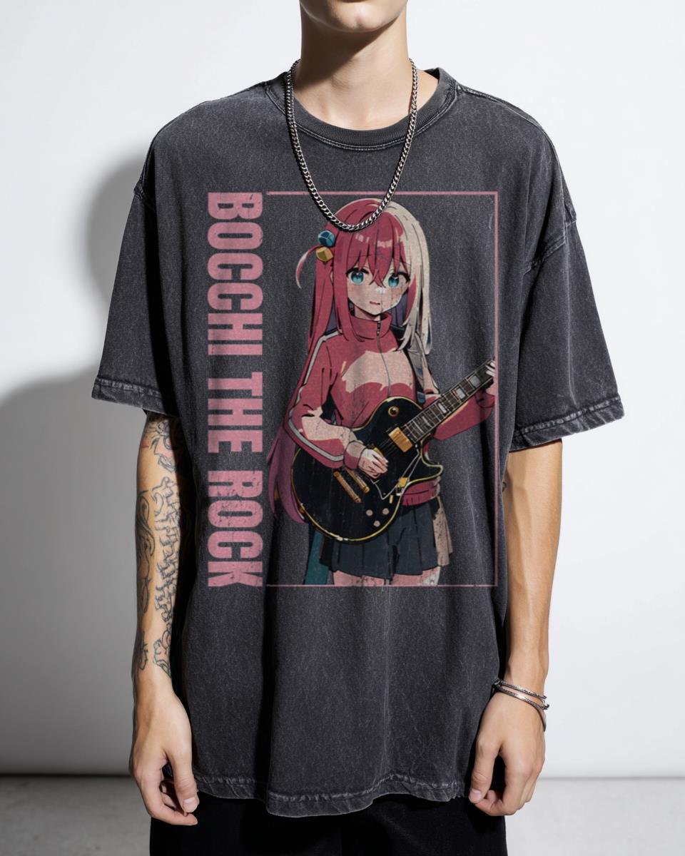 Vintage Bocchi The Rock Anime T-Shirt - Hitori Goto Manga Fan