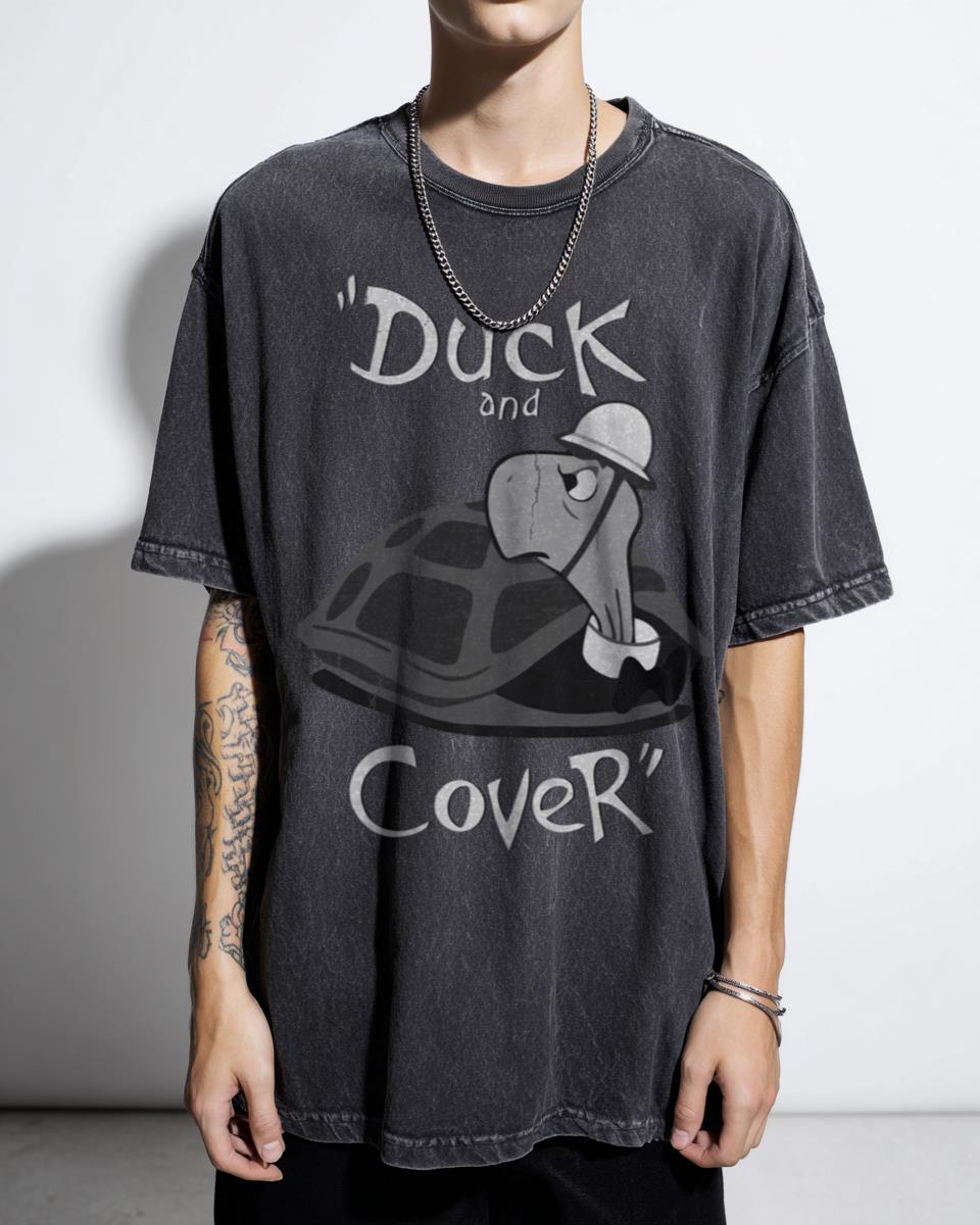 Vintage Duck and Cover Bert the Turtle T-Shirt - Cold War Nuclear Safety Propaganda Unisex