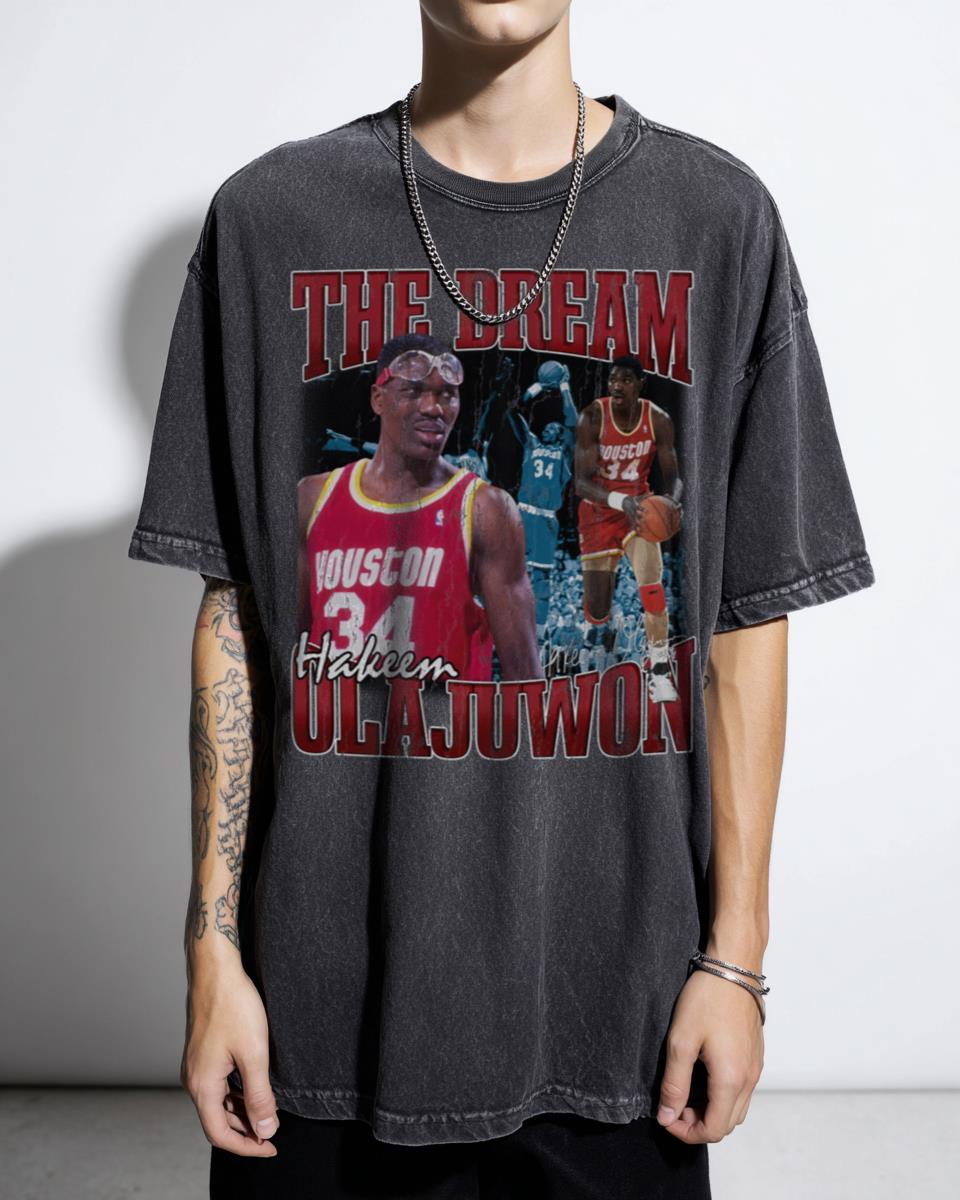 Vintage Hakeem Olajuwon 'The Dream' T-Shirt - 90s Basketball Legend Retro Rap