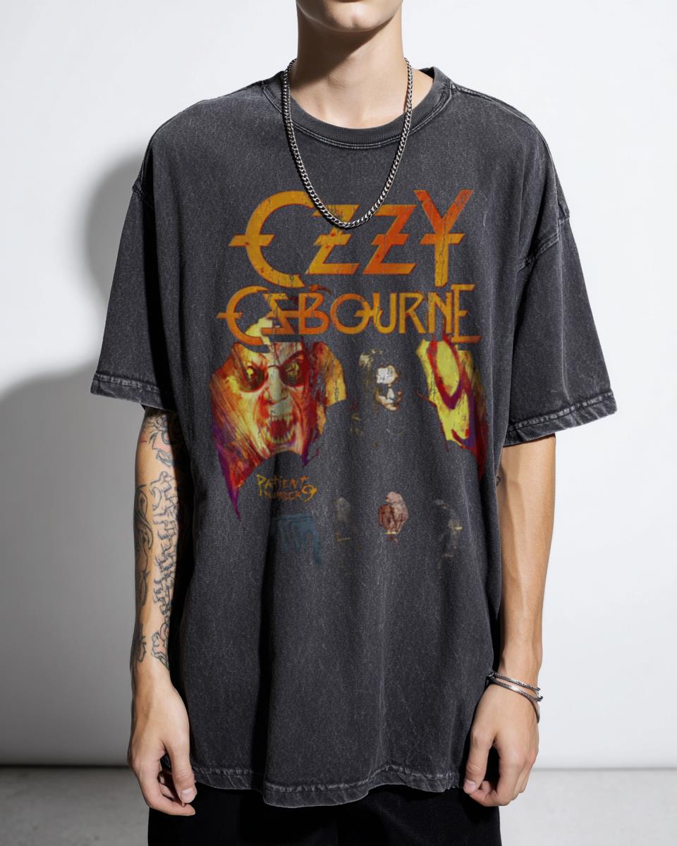 Vintage Ozzy Osbourne Head Banging Aesthetic Acidwash T-Shirt - Rock Legend Music Fan Unisex