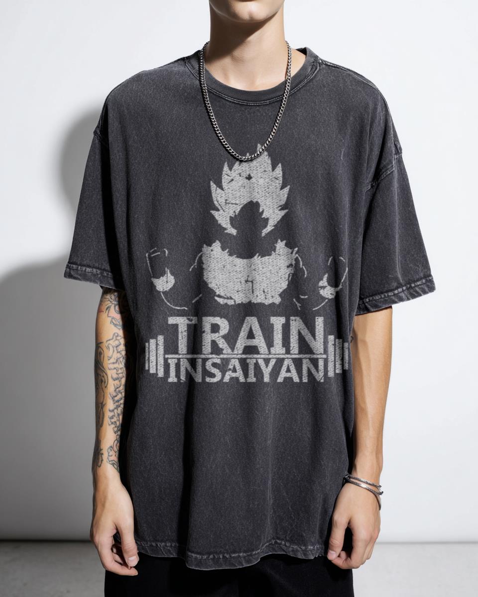 Vintage Retro Train Insaiyan T-Shirt | Dragon Ball Z Funny Anime Tee