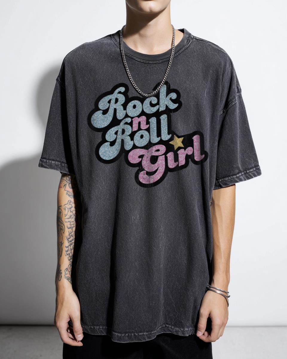 Vintage Rock n' Roll Girl Disco T-Shirt - 70s 80s Music Lover Gift