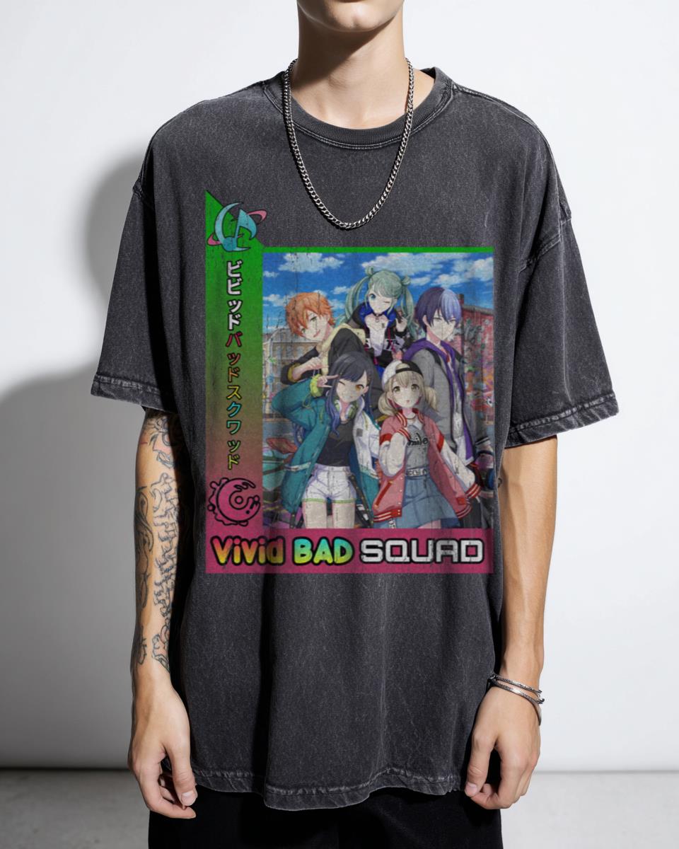 Vivid BAD SQUAD Anime Graphic T-Shirt - Project Sekai Gaming Fan Merch Unisex