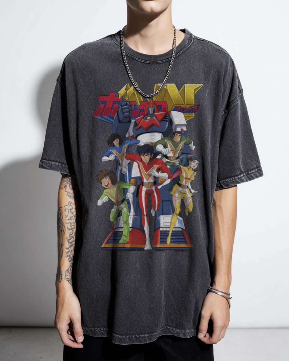 Voltes V Robot Vintage Anime T-Shirt - Japanese Mecha Chogokin Fan Unisex