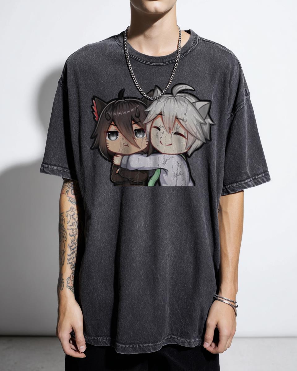 VRChat Onix & PegLeg Chibi Anime T-Shirt - Puddle Pirates Avatar Gaming Tee Unisex