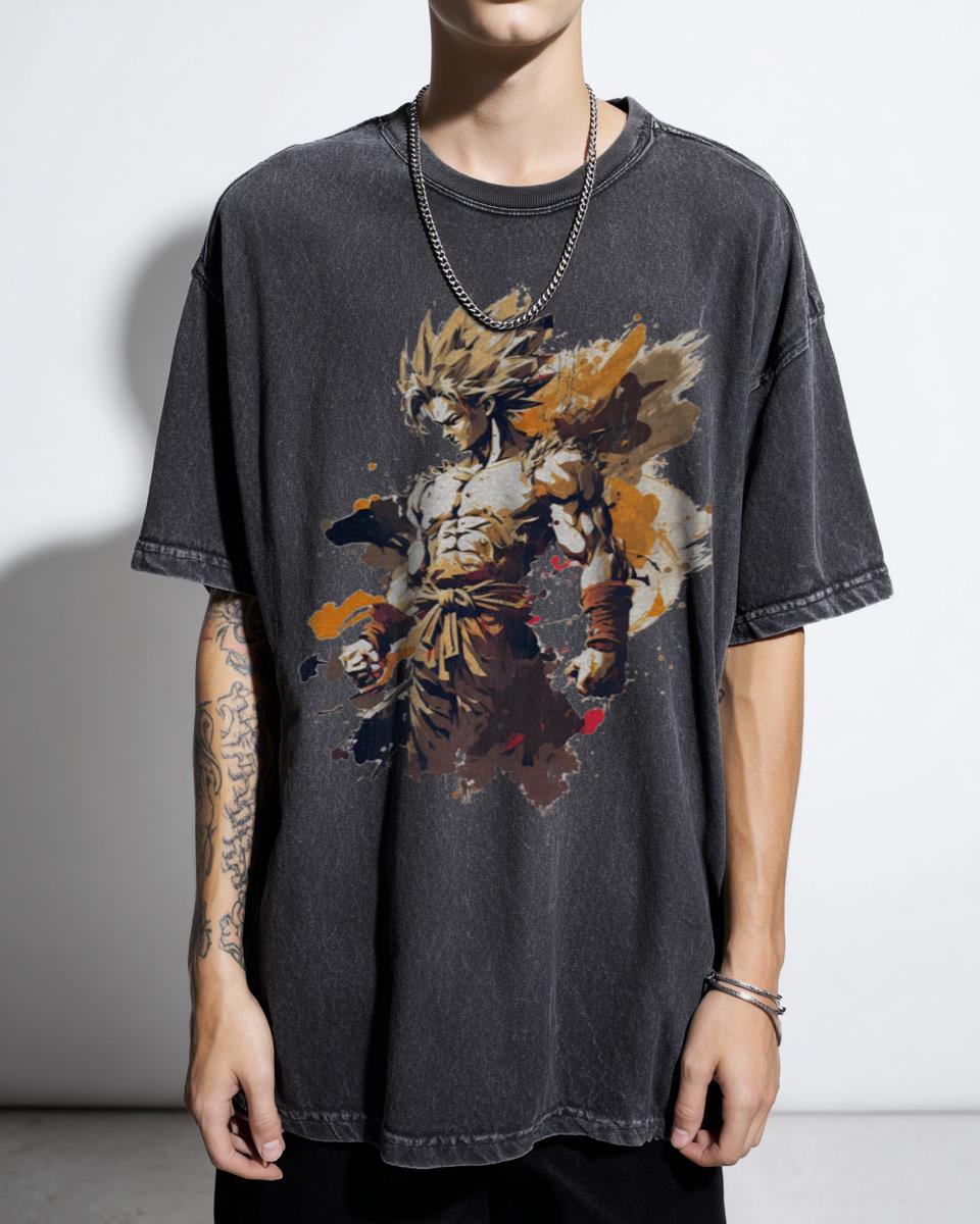 Watercolor Saiyan Goku Dragon Ball Z T-Shirt - Anime Fan Art Men