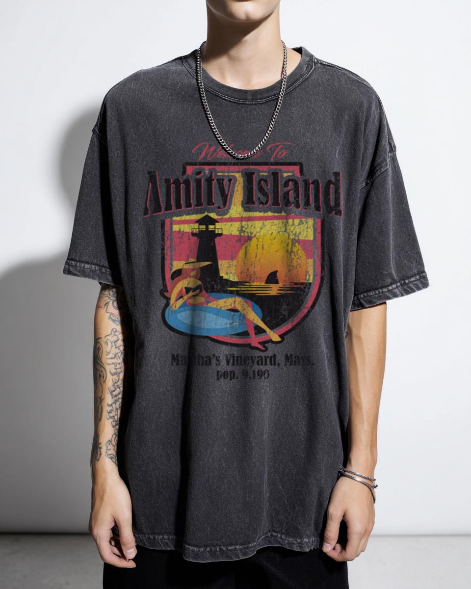 Welcome to Amity Island Jaws Movie T-Shirt | Classic Shark Film