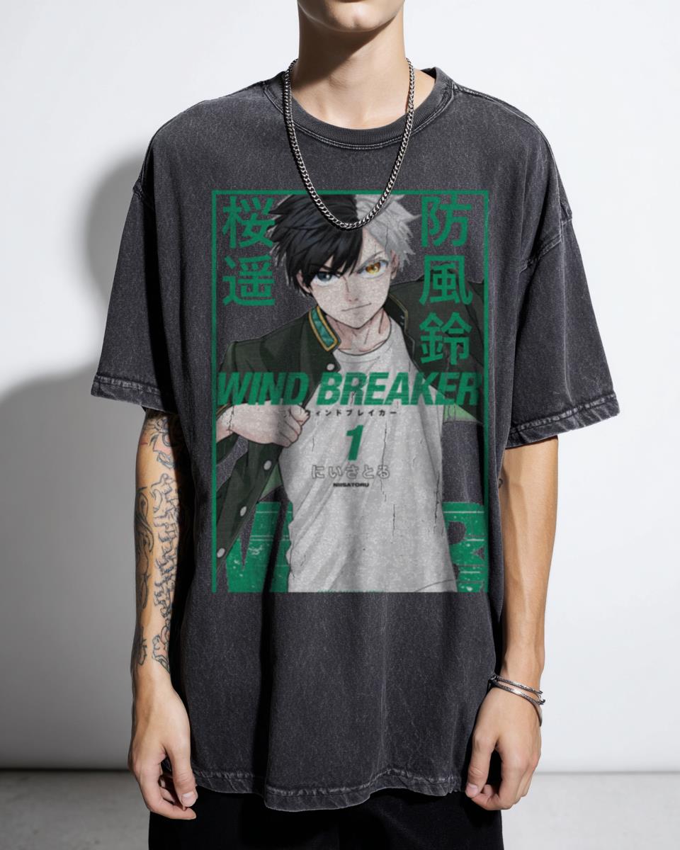 Wind Breaker Manga Volume One Cover T-Shirt - Haruka Sakura Bofurin Fan Unisex