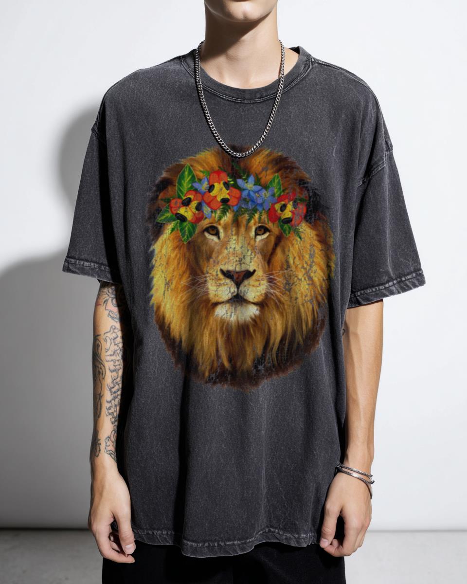 Yaad Lion T-Shirt | Jamaican Caribbean Floral Graphic