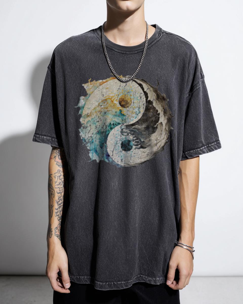 Yin & Yang Night and Day T-Shirt | Balance & Duality Art Tee