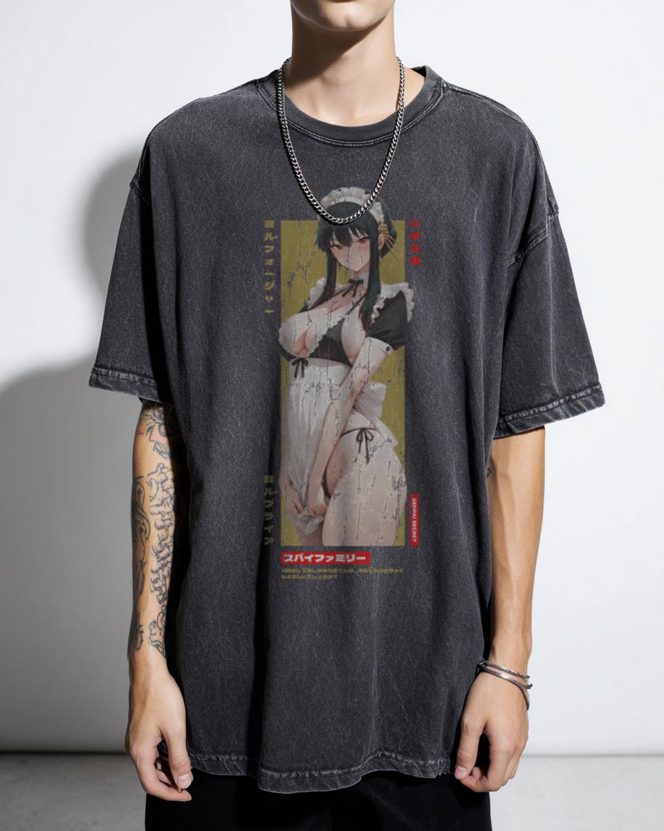 Yor Forger Maid Spy x Family Waifu T-Shirt - Anime Manga Lewd Fan Art Women's