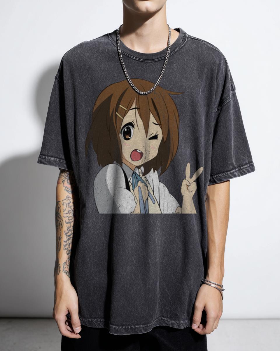 Yui Hirasawa K-On! Anime Girl T-Shirt - Hokago Tea Time Mio Mugi Ritsu Azusa Fan