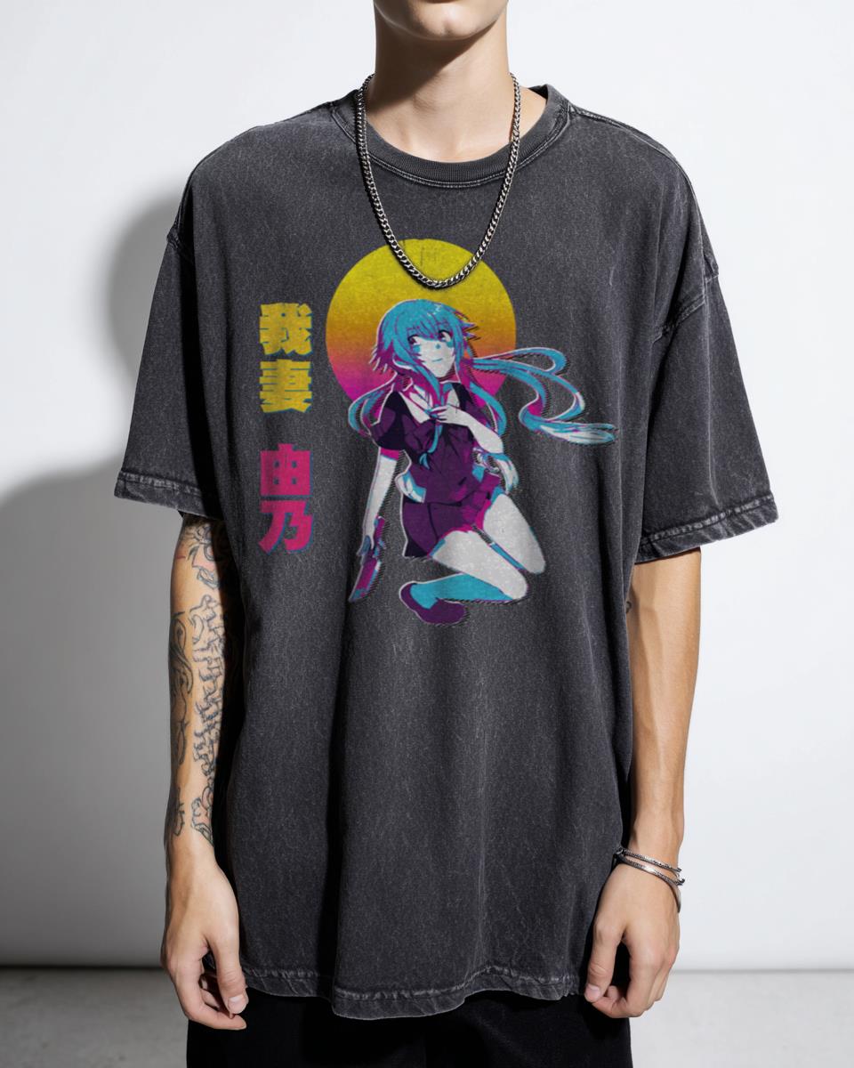 Yuno Gasai Mirai Nikki Vaporwave Anime T-Shirt - Kawaii Yandere Fan Tee