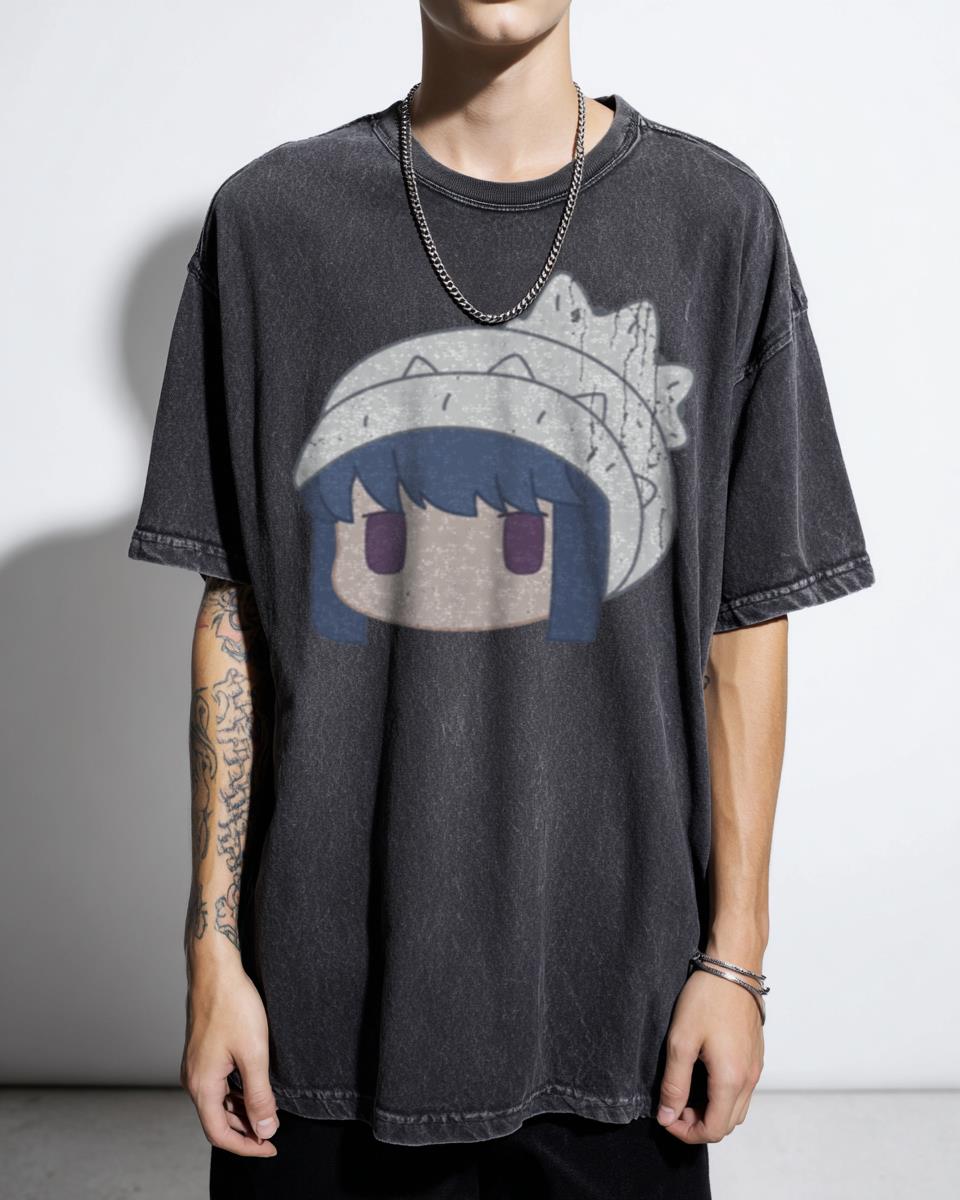Yuru Camp Chibi Rin Head Kawaii Anime T-Shirt - Laid-Back Camp Cute Fan