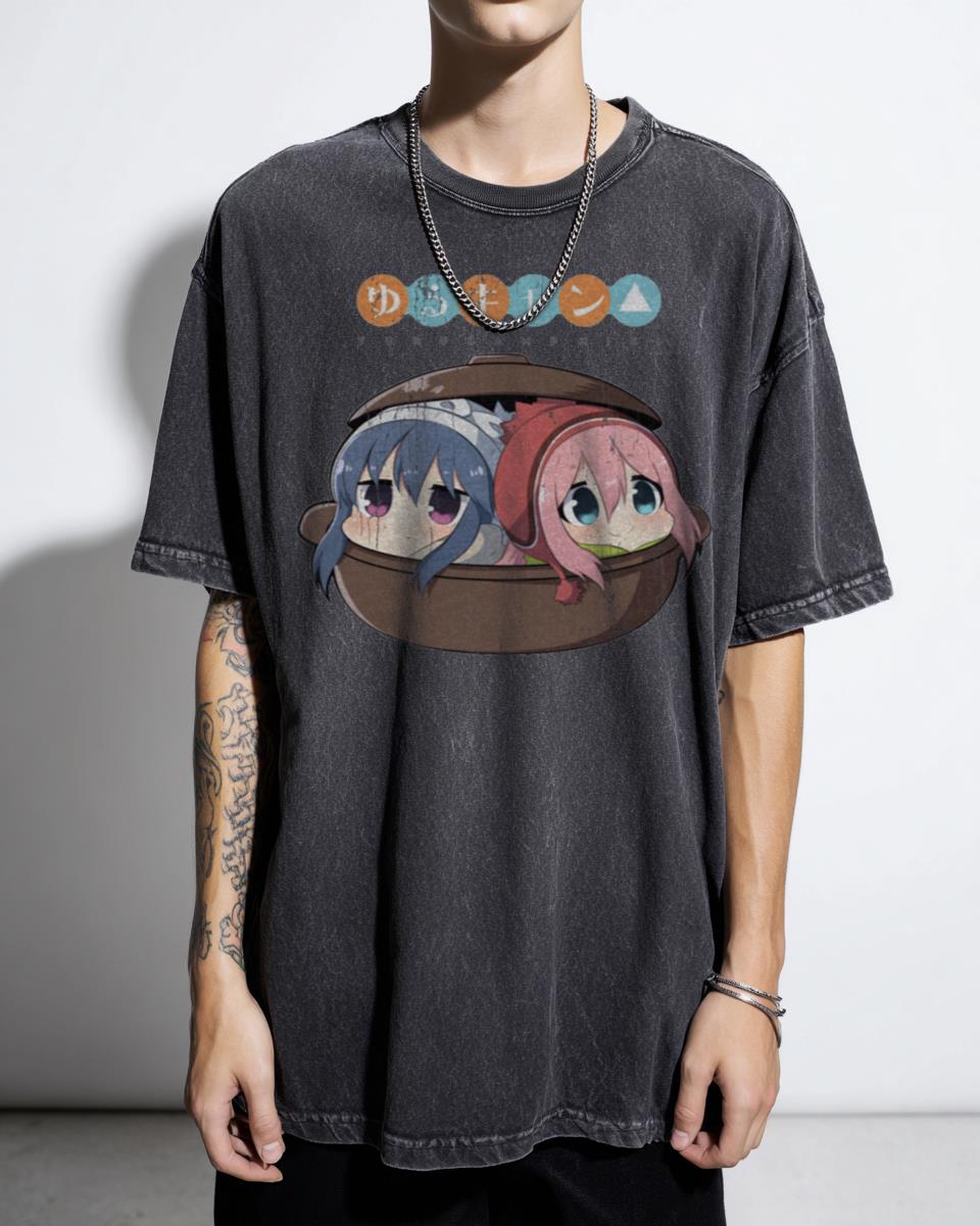 Yuru Camp Cute Dumpling Anime Girl T-Shirt - Laid-Back Camp Food Art