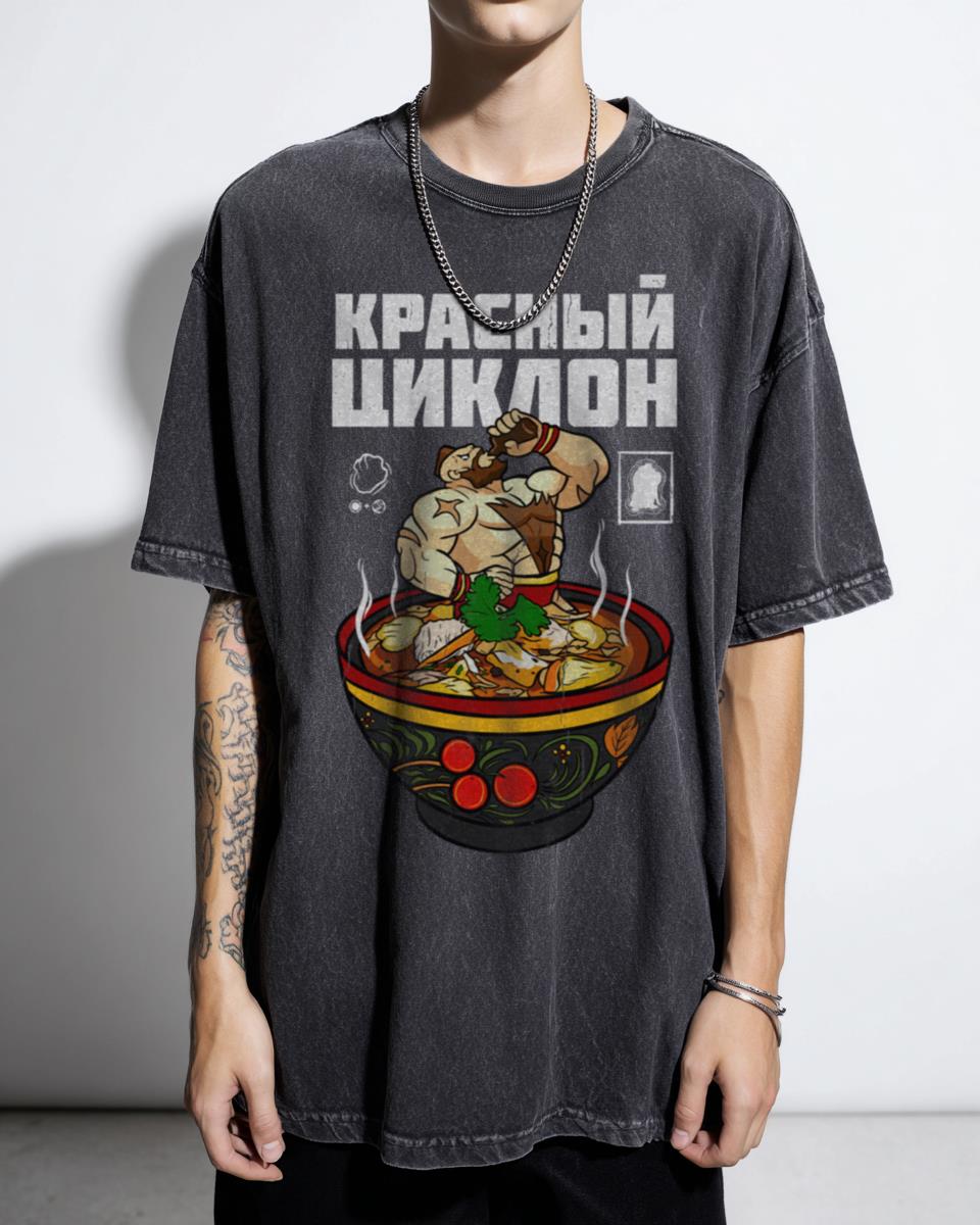 Zangief's Shchi Street Fighter 6 T-Shirt - Russian Wrestler Soup Foodie Fighting Game Unisex