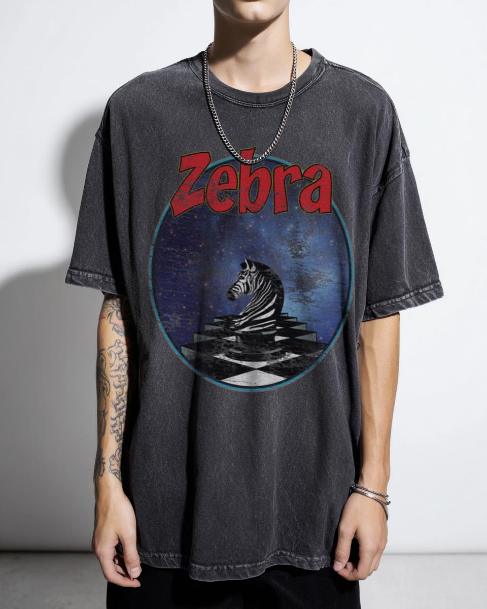 Zebra Chess Outer Space Graphic Tee | Retro 80s