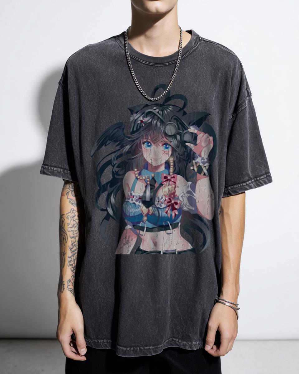 Zefrale Crypto Girl Retro 80s 90s Anime T-Shirt - Vintage Cel Shade Art Tee