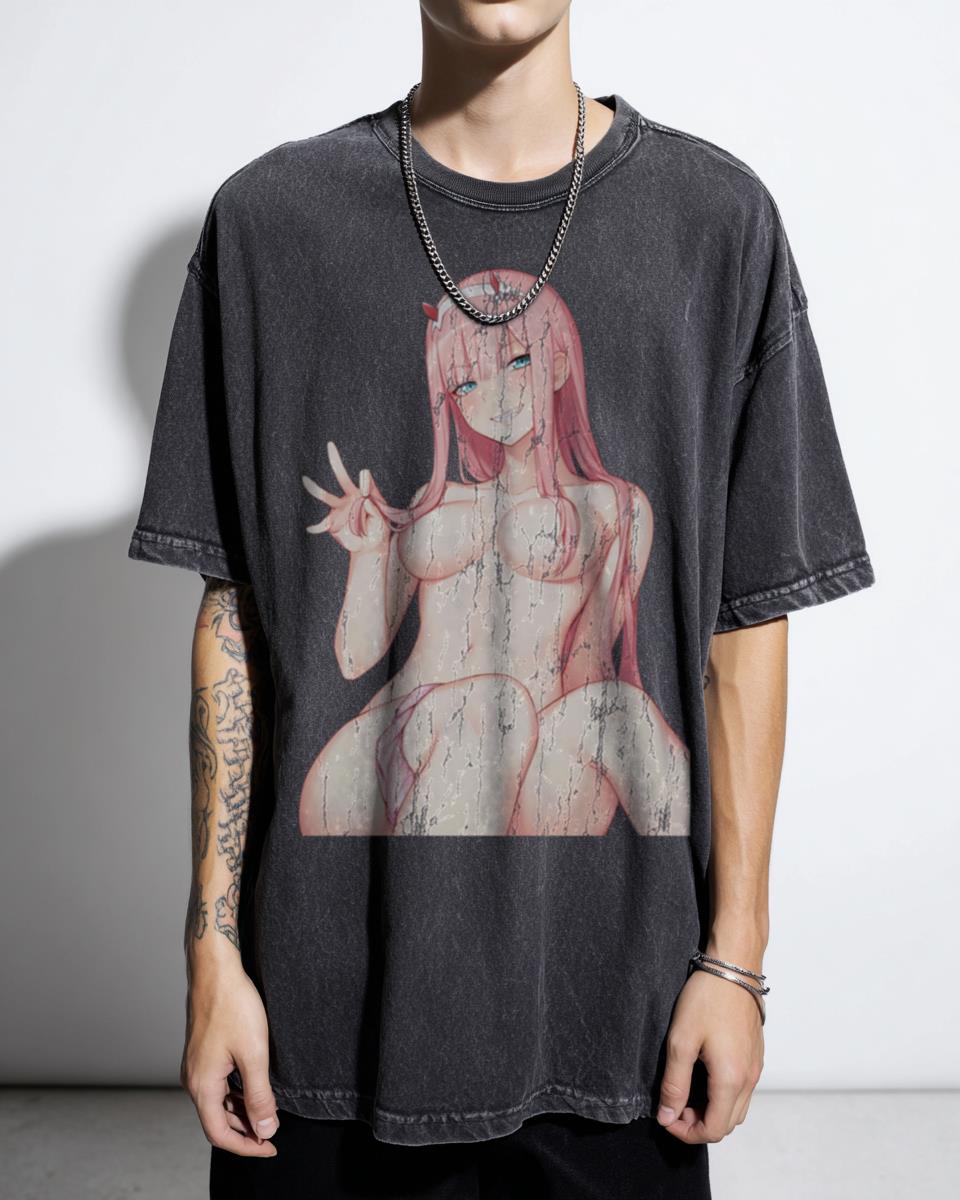 Zero Two Darling in the Franxx Ecchi Waifu T-Shirt - Kawaii Manga Anime Fan Women