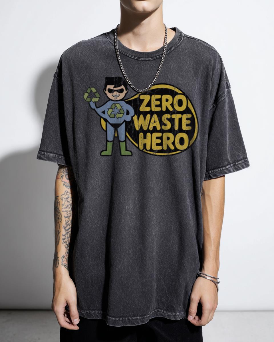 Zero Waste Hero Superhero T-Shirt - Eco Friendly Recycling Sustainable Living Design